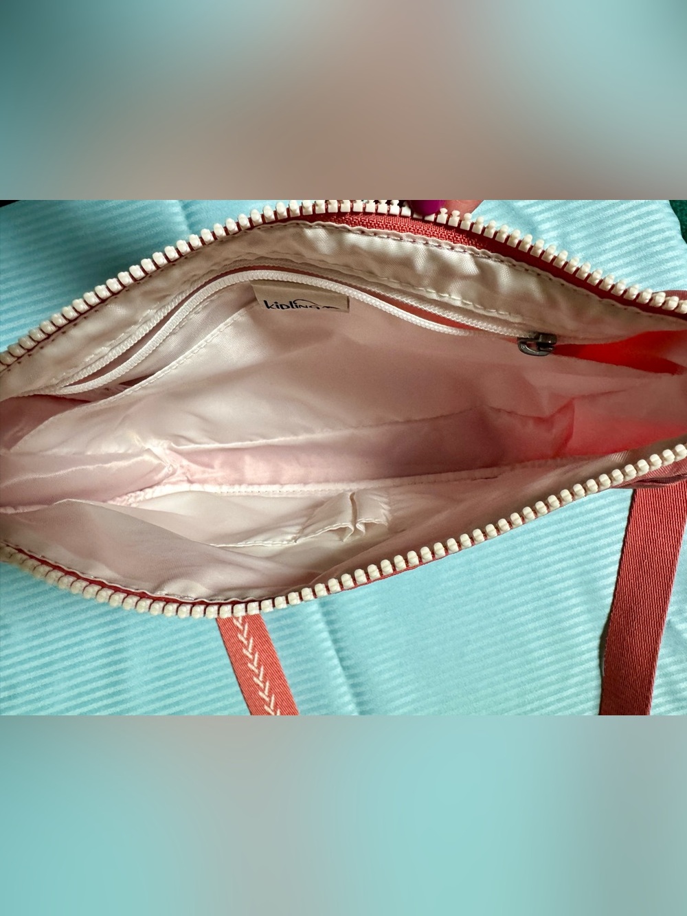 Kipling Coral-Red Front Zip Crossbody Bag - Picture 5 of 6